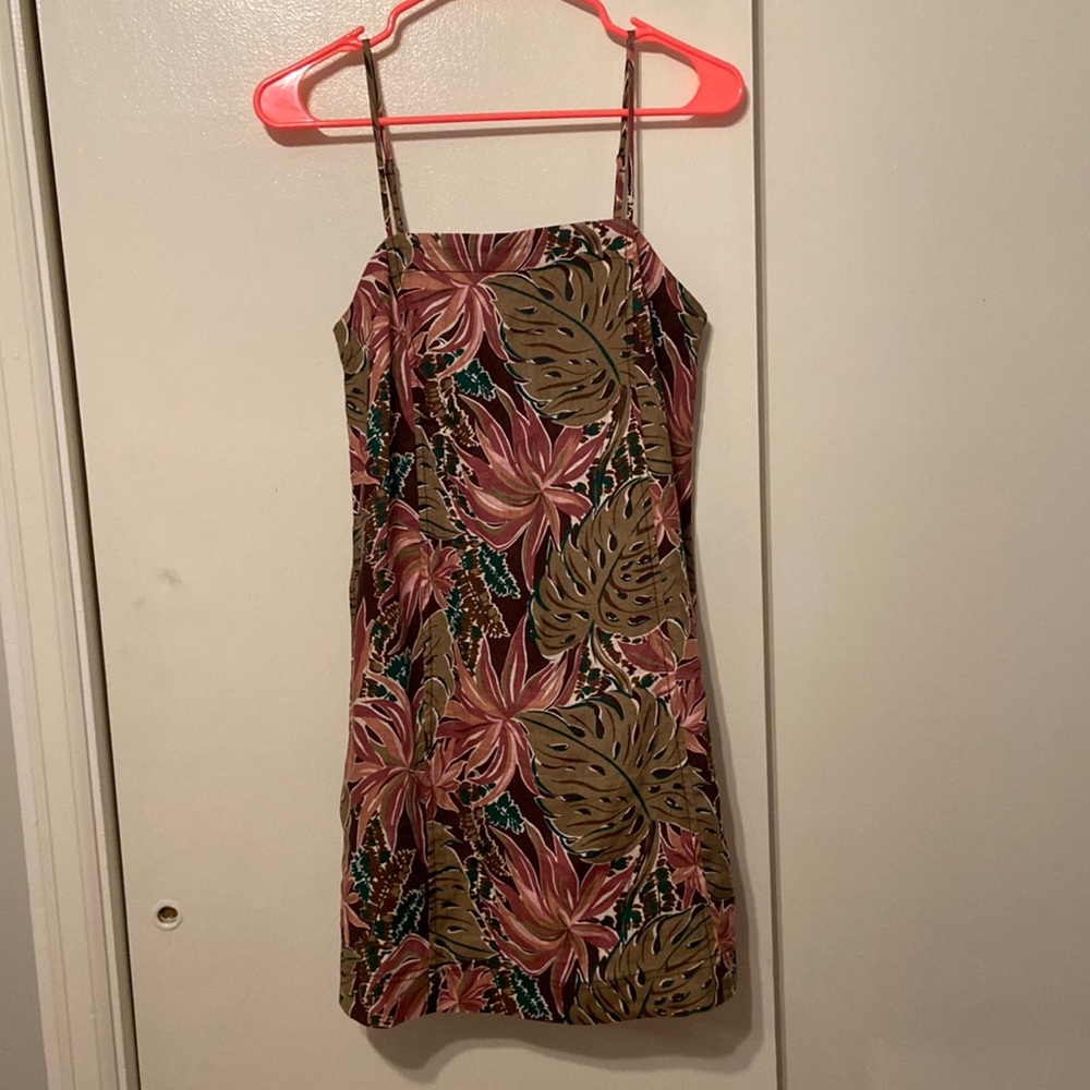 NWOT Madewell linen, tropical print mini dress sz 00